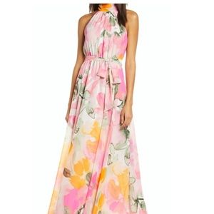 ELIZA J Floral Halter Maxi Dress
